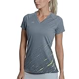 GYM AESTHETICS Damen Sport T-Shirt Trainingsshirt Sportbekleidung Kurzarmshirt Basic Performance V Ausschnitt Yoga Gym, Für Training und andere Sport in Melange-G