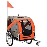 vidaXL Hundefahrradanhänger Fahrradanhänger Hundeanhänger Hundetransporter Haustieranhänger Hunde Fahrrad Anhänger Orange Braun Reg