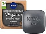 NIVEA MagicBar Feste Gesichtsreinigung Intensives Peeling (75g), mattierendes Gesichtspeeling gegen Mitesser, zertifizierte Naturkosmetik mit Aktivk