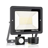 100W LED Strahler mit Bewegungsmelder Außen, Paideste Superhell LED Außenstrahler 10000LM LED Fluter, 6000K Kaltweiß LED Aussenleuchte, IP65 Wasserdicht Scheinwerfer Für Garten Garage Sportp