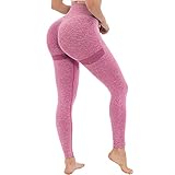 OUDOTA Damen High Waist Sports Leggins Lange Blickdicht Sport Seamless Leggings Slim Fit Hohe Taille Sporthose Fitnesshose Yogahose Damen Jogginghose mit Duft für Zum Gym Workout Freizeit Rot M