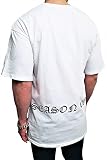 R&B Oversize Kapuzen Longsleeve Shirt Deep Long-Shirt Herren Sweatshirt eiweiss NEU Sweat-Jacke schwarz Pullover langes m h Kapuzenpullover Pulli (M, Weiß)