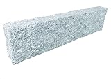 Splittprofi Palisade Randstein Kantenstein Premium Granit hellgrau 10x25x200cm gestockte Oberk