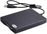 USB-Diskette, 8,9 cm (3,5 Zoll), externes USB-Diskettenlaufwerk, tragbar, 1,44 MB FDD für PC, kompatibel mit Windows 7/8/10, XP, Vista sowie mit Mac, schw