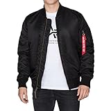 ALPHA INDUSTRIES Herren Bomberjacke MA-1 VF 59 Long, Farbe:Black, Größe:4XL