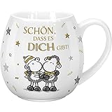 Sheepworld 49905 Spruch Dich, bauchige Form, Porzellan, 45 cl Tasse, 450