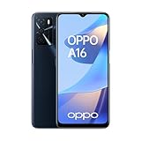 OPPO A16 Smartphone, 5.000 mAh Akku, 6,52 Zoll LCD Display mit 16,7 Millionen Farben, 13 MP KI Triplekamera, 64 GB Speicher, 4 GB Arbeitsspeicher, USB-C, Bluetooth 5.0, Dual-SIM, Crystal Black