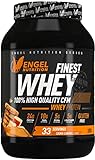 Engel Nutrition Finest Whey Protein Pulver | 100% CFM Whey Protein aus Weidemilch | Eiweißpulver mit extra Aminosäuren, Enzymen & Probiotika |Über 24g Protein, nur 0,5g Fett (Cookie Caramel, 1kg)