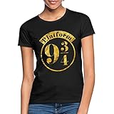 Spreadshirt Harry Potter Platform 9 3/4 Gold Frauen T-Shirt, L, Schw