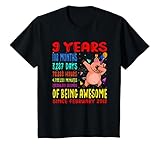 Kinder 9 Years Of Being Awesome 9th Birthday Kids Tupfendes Piggycorn T-S