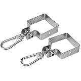 Loggyland 2er-Set Schaukelschelle Vierkant 10x10cm Schaukelhaken rundum für Kantholz mit Karabiner zum Einhängen für den Schauk