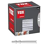 TOX Allzweckdübel mit umlegbaren Kragen Tetrafix XL 10 x 100 mm, verlängerter Schaft für Rahmen - Anwendungen, 25 Stück, 021100141