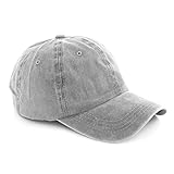 JOHNNY CHICOS Vintage Unisex Baseball 5 Panel Cap Mütze in verschienden Farben für Herren und Damen Größe: 53cm bis 63cm Umfang (Grau)