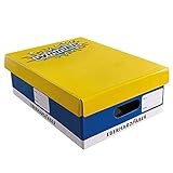 Eberhard Faber 579990 - Schulbox aus festem Karton, Aufbewahrungsbox mit Deckel, Beschriftungsfeldern und Aufbau-Anleitung, zum Aufbewahren von Schul-, Bastel- und Z