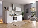 Kuchenzeile Küche Einbauküche Küchenzeile Küchenblock 240 cm weiß Komplettkü