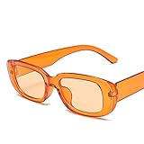 ShZyywrl Sonnenbrille Vintage Rechteck Sunglasse Frauen Kleine Brille Frauen Quadrat Retro Sonnenbrille für Männer OrangerOrang