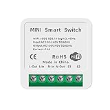 Smart Switch Smart WiFi Schalter Einbauschalter Relais Modul Fernbedienung mit Smart Life, Google Home, Sprachsteuerung mit Alexa, Google Assistant, 16A (1 PCS)