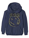Nirvana Kapuzenpullover Inverse Smiley Band Logo Nue offiziell Herren Navy B