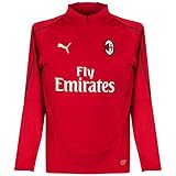 PUMA Herren AC Milan1/4 Zip TOP Zipped Pockets with Sponsor T-Shirt, Chili Pepper White, M