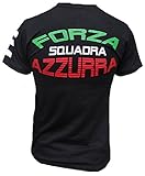 TICILA Herren T-Shirt Italia Italien Italy Forza Squadra Azzurra Azzurri Fussball WM EM Designer Fan Tee Trikot Schwarz (XXXL)