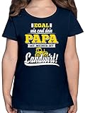 Statement Sprüche Kinder - Egal wie Cool Dein Papa meiner ist Landwirt - 104 (3/4 Jahre) - Dunkelblau - t-Shirt sprüche mädchen Landwirt - F131K - Mädchen Kinder T-S