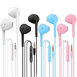 In-Ear-Kopfhörer mit starker Bass, geräuschisolierend, verhedderungsfrei, Kopfhörer mit Fernbedienung und Mikrofon, für iOS und Android, Laptops, Gaming