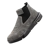 Quiteyan Icherheitsschuhe Herren Arbeitsschuhe,Leichte, atmungsaktive Sneaker-Schuhe mit Stahlkappe rutschfeste, unverwüstliche Konstruktionsschuhe Dachdeckerschuhe,Grey▁38