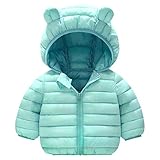 Detrade Baby Jungen MäDchen Winterjacke Ohrenhauben MäDchen Baby Kleinkind Kinder Wintermantel Wintermantel Kinder Jungen Kinderjacke Kleidung Hoodie ReißVerschlussmäNtel (#01-Hellblau, 2-3 Jahre)