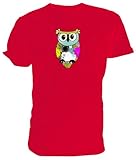 Eule Mum T Shirt, Mama Eule, rot - Größe: L