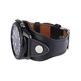 Konafei Kompatibel mit Samsung Galaxy Watch 46mm/Gear S3 Frontier/Classic/Galaxy Watch 3 45mm Band, 22mm Echtleder Vintage Armbänder für Herren Damen(Black)