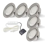 LED Einbauleuchte'DF-9251B-2' 5er Set matt-chrom Einbaustrahler Deckenstrahler 58mm Bohrloch 2,5W 12V warm-weiß