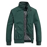 WTJKNS Herren Bomberjacke Mit Reißverschluss, Lässige Hip Hop Slim Fit Jacke Mit Reißverschluss, Piloten-Outfit, Für Den Frühling, Große Größe 4xl 5xl (Color : Green, Size : 4XL)