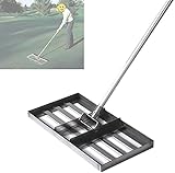 MeTikTok Golf Garden Grass Levelawn mit 43-Zoll-Griff, Rasenschieber Levelawn aus Edelstahl, Golf Garden Grass Level mit Großer Kapazität Golfausrüstung, Grass levelawnLawn Leveling Rak