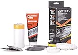Jufisto Scheinwerfer Polierset MEGA Set zur Politur/Restaurierung/Renovierung von Autolampen Bohrmaschine Akkuschrauber Aufsatz/Adapter Lampe Autoscheinwerfer Scheinwerfer L