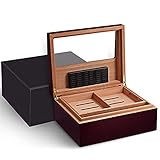 Klassischer Und Eleganter Humidor Aus Zedernholz, Elektronischer Feuchtigkeitshumidor, Unverzichtbarer Tragbarer Reisehumidor Für Herren, Humidor, Zigarren-Geschenkbox, Leichter Luxus-H