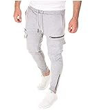 UMore Herren Jogginghosen kuschelige Sporthose Bequeme Freizeit-Hosen Herren Cargo Sporthose Trainingshose Biker H