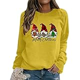 Weihnachtspulli Damen,Teenager Mädchen Lustige Pullover Sweatshirt Weihnachten Motiv Damenpullover Langarmshirt Weihnachtspullover Weihnachtsshirt Weihnachtsoutfit Sweatjacke Streetwear Winter S