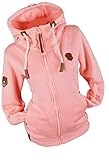 xy Damen Sweat Jacke Kapuze Fleece gefüttert Hoodie Übergangsjacke Uni S - 3XL (Rosa, m)