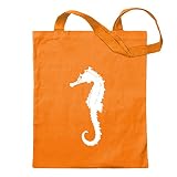 Kiwistar Seepferdchen Seehorse Tragetasche Baumwolltasche Stoffbeutel Umhängetasche Langer Henk