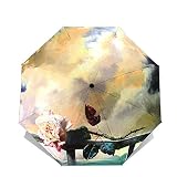 Sonnenschirm Regenschirm Romantische Rose Blumenschirm Regen Frauen Sonnenschirme Kreative Ölgemälde Sonne Anti-Uv-Sonnenschirm Oub06