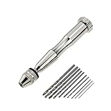 WLDSW Spiralbohrer-Set 1 Satz Twist Bohrer Miniatur Aluminium Handbohrer Keyless Chuck Reibahle Hand Twist Bohrklammer (Color : Silver)