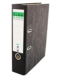 ELBA 100081018 Recycling-Ordner Wolkenmarmor 8 cm breit DIN A4 schwarzer Rücken Grüner Balken Ordner Blauer Eng