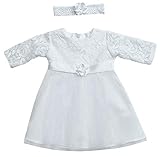 deine-Brautmode Kleid Babykleid Taufkleid Festkleid Mädchen Baby Taufe Spitze weiß, Romy 62