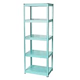 YOHOM Lagerregal Kellerregal Werkstattregal Standregal Metall 171 x 60 x 40cm Rostfrei Badregal Küchenregal Stehend Hoch Steckregal Metallregal mit 5 Verstellbar Ablagen Keller Bad Küche Balkon Grü