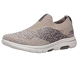 Skechers Herren Gowalk 5 Merrit-Stretch Fit Knit Slip on Performance Walking Shoe Sneaker, Khaki, 43 EU