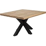 MÖBEL IDEAL Esstisch Eiche Massivholz Natur geölt Tisch 120 x 120 x 76 cm Esszimmertisch Massiv Wildeiche Q