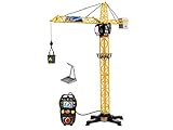 Dickie Toys 201139013 Giant Crane, elektrischer Spielzeug Kran, ferngesteuert, für Kinder ab 3 Jahren, 100 cm hoch, mit Lasthaken, Seilwinde, Eimer und S