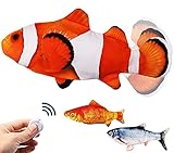 Katzenspielzeug,KINGLEAD Elektrische Fische Katzenspielzeug,Wireless Control Catfish Toy,Bewegung Katzenminzenspielzeug,Interaktive Katzenspielzeug,Katze Wagging Fisch Haustier Interaktives Spielzeug