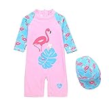 Kinder Badebekleidung Mädchen UV Schutz Badeanzug Neoprenanzug Sonnenschutz Surfen Taucheranzug mit Badekapp