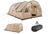 Grand Canyon Helena 6 - Tunnelzelt für 6 Personen | Familien-Zelt/Gruppen-Zelt mit Zwei Schlafbereichen | Mojave Desert (Beige)